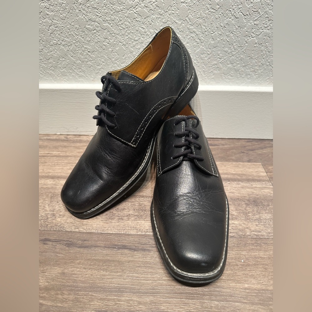 8 1/2 D SANDRO MOSCOLONI MENS WALLACE BLACK LEATHER DERBY